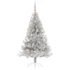 vidaXL Kunstmatig Voorverlicht Kerstboom met 150 LED Zilver 150 cm PET