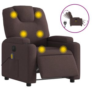 vidaXL Massagestoel elektrisch verstelbaar stof donkerbruin