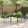 vidaXL Tuin eettafelset met kussen 3 pcs Zwart poly rattan
