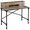 vidaXL Schrijftafel 110x50x96 cm massief mangohout en staal