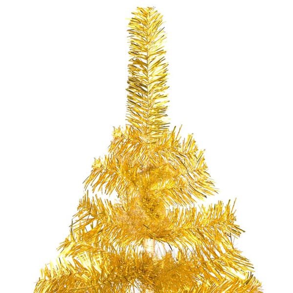 vidaXL Kunstkerstboom met verlichting en kerstballen 240 cm PET goud