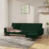 vidaXL Slaapbank 2-zits met voetenbank fluweel donkergroen