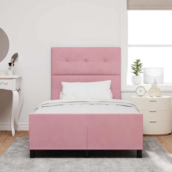 vidaXL Boxspringbed met hoofdeinde Roze 120 x 190 cm Fluweel