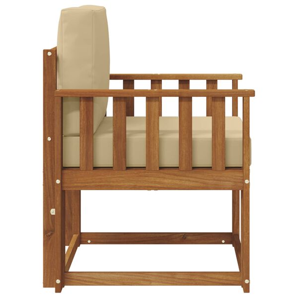 vidaXL Tuinbank Massief Acaciahout en Polyester Naturel