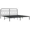 vidaXL Bedframe met hoofdbord metaal zwart 200x200 cm