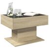 vidaXL Salontafel met LED 70x50x45 cm bewerkt hout sonoma eikenkleurig