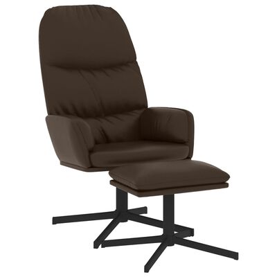 vidaXL Relaxstoel met voetenbank kunstleer bruin
