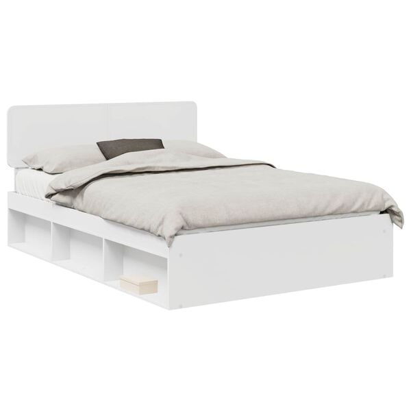 vidaXL Bedframe met hoofdeinde Wit 160 x 200 cm Massief grenenhout