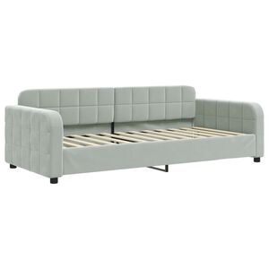 vidaXL Slaapbank 90x200 cm fluweel lichtgrijs