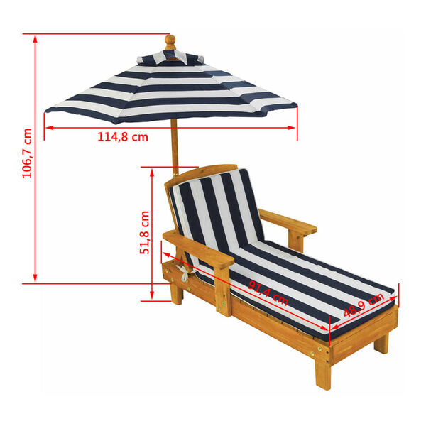 KidKraft Kinderligbedset marineblauw hout 3-delig 00105