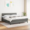vidaXL Boxspring met matras stof donkergrijs 160x200 cm