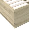 vidaXL Bedframe bewerkt hout sonoma eikenkleurig 90x190 cm