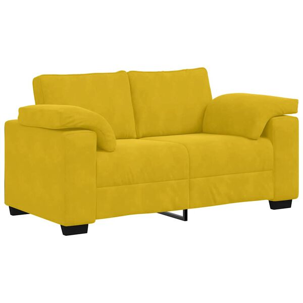 vidaXL Loveseat Sofa Geel 160x77x82 cm Fluweel