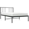 vidaXL Bedframe met hoofdbord metaal zwart 75x190 cm