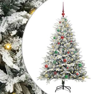 vidaXL Artificial Pre-lit Kerstboom met Ballenset Groen 150 cm