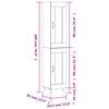 vidaXL Hoge kast 34,5x34x180 cm bewerkt hout gerookt eikenkleurig