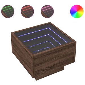 vidaXL Nachtkastje met Infinity LED 40x40x30 cm bruin eikenkleurig