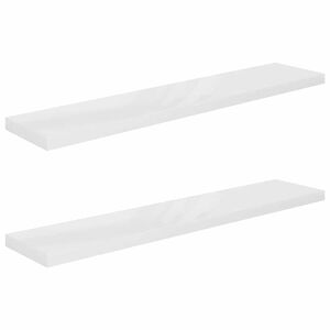 vidaXL Wandschappen zwevend 2 st 120x23,5x3,8 cm MDF hoogglans wit