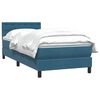 vidaXL Boxspring met matras fluweel donkerblauw 100x220 cm