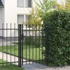 vidaXL Hekpoort BOXTEL enkele deur met puntige bovenkant staal 1x1,2 m zwart