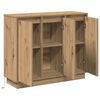 vidaXL LED Sideboard Artisan Eiken 90 x 32 x 75 cm Bewerkt hout