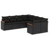 vidaXL 8-delige Loungeset met kussens poly rattan zwart