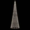 vidaXL LED-kerstboom aan vlaggenmast 1534 LEDs koud wit 500 cm
