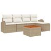 vidaXL Tuinbankenset met kussen 6 pcs Beige poly rattan