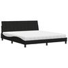 vidaXL Bed met matras "Hanko" stof zwart 180x200 cm