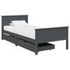 vidaXL Bedframe met 2 lades massief grenenhout donkergrijs 90x200 cm
