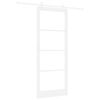 vidaXL Schuifdeur 93 x 232 cm Massief grenenhout en glas Wit