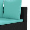vidaXL 4-delige Loungeset met kussens poly rattan zwart