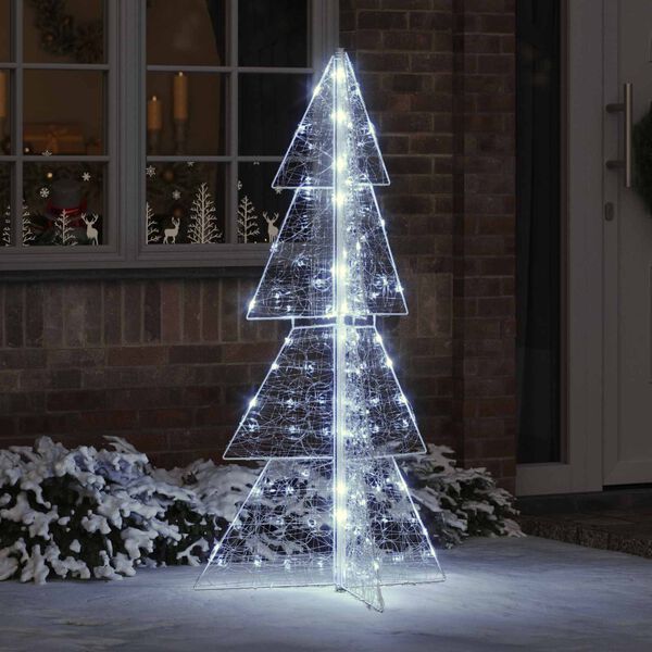vidaXL Kerstboom met 160 LED Koud Wit 150 cm Acryl