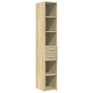 vidaXL Hoge kast 30x42,5x185 cm bewerkt hout sonoma eikenkleurig