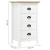 vidaXL Dressoir Hill 46x35x80 cm massief grenenhout wit