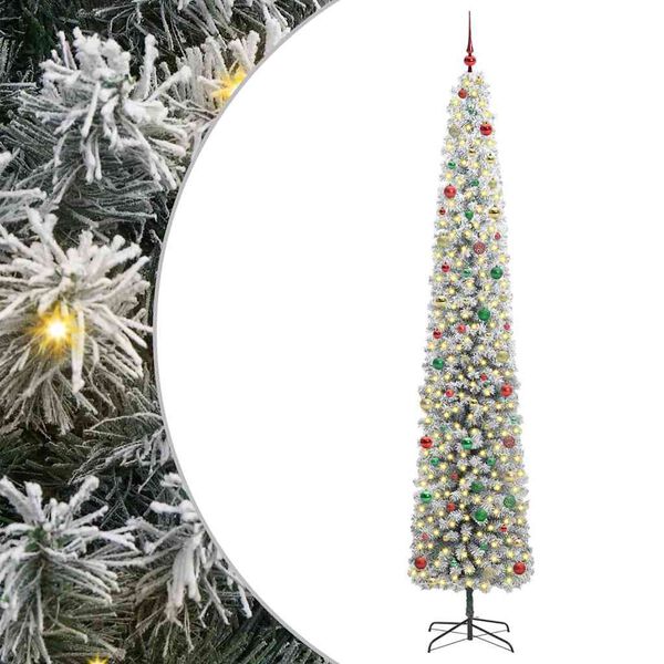 vidaXL Kunstkerstboom Groen 270 cm PVC en Staal en Kunststof