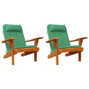 vidaXL Stoelkussens 2 st Oxford Stof Groen 58 x 77 x 4,5 cm
