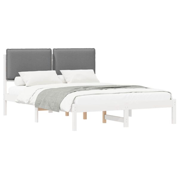 vidaXL Bedframe met Gevoerd Hoofdgedeelte Lichtgrijs 160 x 200 cm