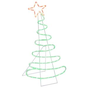 vidaXL Led-kerstboomsilhouet LOVIISA 100 LED's Rood, Groen 51 x 99 cm