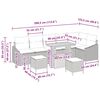 vidaXL Tuinbankenset met kussen met opslag 9 pcs Beige Poly riet