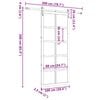 vidaXL Schuifdeur Bruin 100 x 208 cm Massief grenenhout