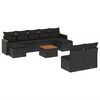 vidaXL 10-delige Loungeset met kussens poly rattan zwart