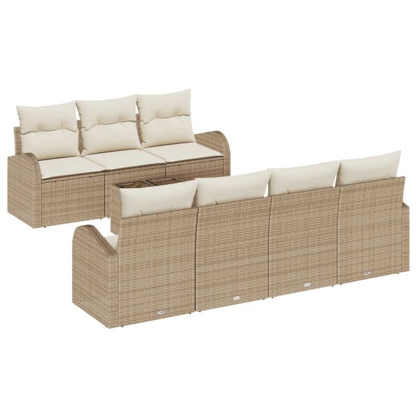 vidaXL Tuin Sofa Set Beige 55 x 55 x 37 cm poly rattan