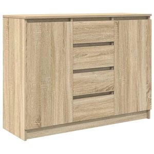 vidaXL Dressoir met lades 100,5x35x76cm spaanplaat sonoma eikenkleurig