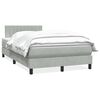 vidaXL Boxspring met matras fluweel lichtgrijs 120x220 cm