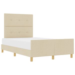 vidaXL Bedframe met hoofdeinde Cr&egrave;me 120 x 200 cm Stof