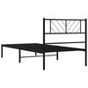 vidaXL Bedframe met hoofdbord metaal zwart 80x200 cm