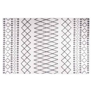 vidaXL Vloerkleed wasbaar 80x150 cm wit en zwart