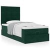 vidaXL Ottoman bed met matrassen 100x200cm fluweel donkergroen
