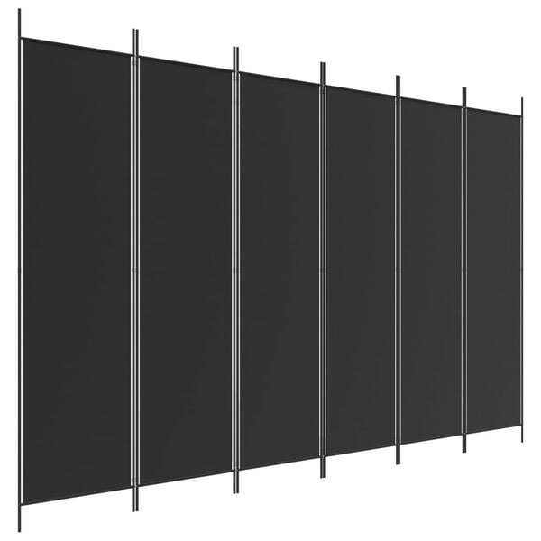 vidaXL Kamerscherm met 6 panelen 300x200 cm stof zwart